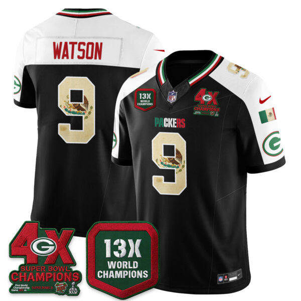 Green Bay Packers Christian Watson Mexico Edition Vapor Jersey - All Stitched - Alternate