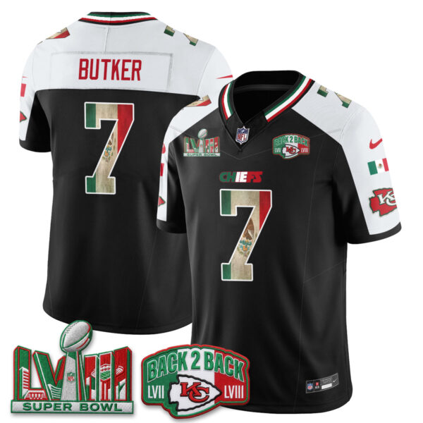 Kansas City Chiefs Harrison Butker Mexico Edition Vapor Jersey - All Stitched - Alternate