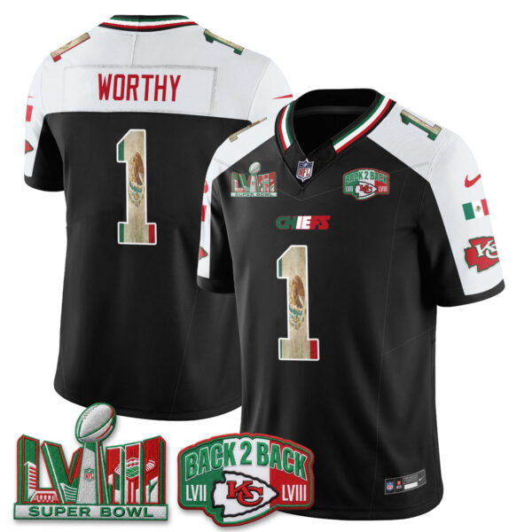 Kansas City Chiefs Xavier Worthy Mexico Edition Vapor Jersey - All Stitched - Alternate