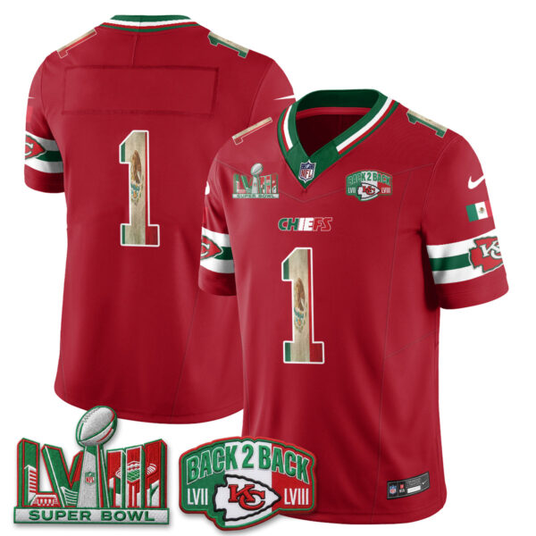 Kansas City Chiefs Team Mexico Edition Vapor Jersey - All Stitched - Red