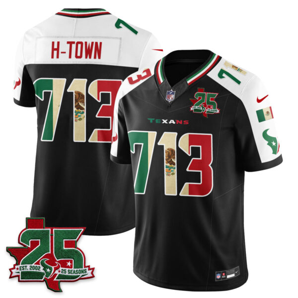 Houston Texans H-Town 25 Seasons Mexico Style Vapor Jersey - All Stitched - Alternate