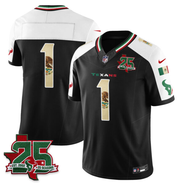 Houston Texans Team 25 Seasons Mexico Style Vapor Jersey - All Stitched - Alternate