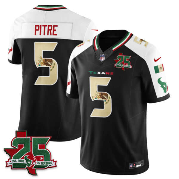Houston Texans Jalen Pitre 25 Seasons Mexico Style Vapor Jersey - All Stitched - Alternate