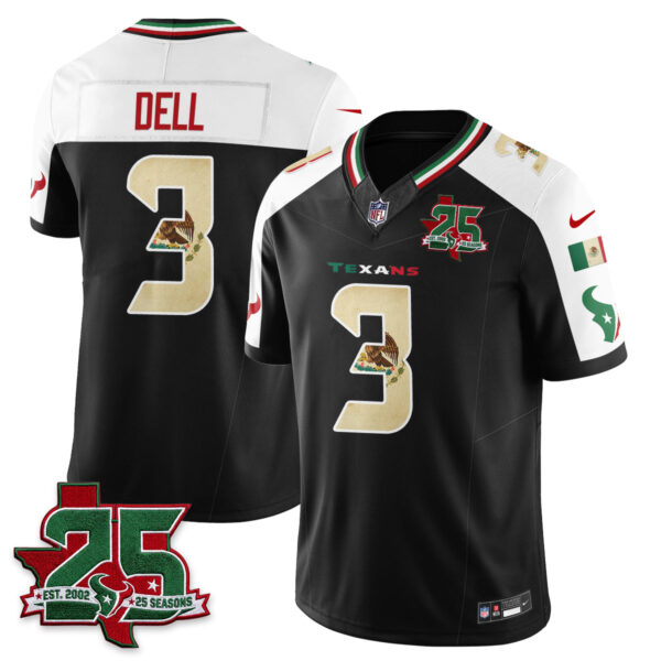 Houston Texans Tank Dell 25 Seasons Mexico Style Vapor Jersey - All Stitched - Alternate