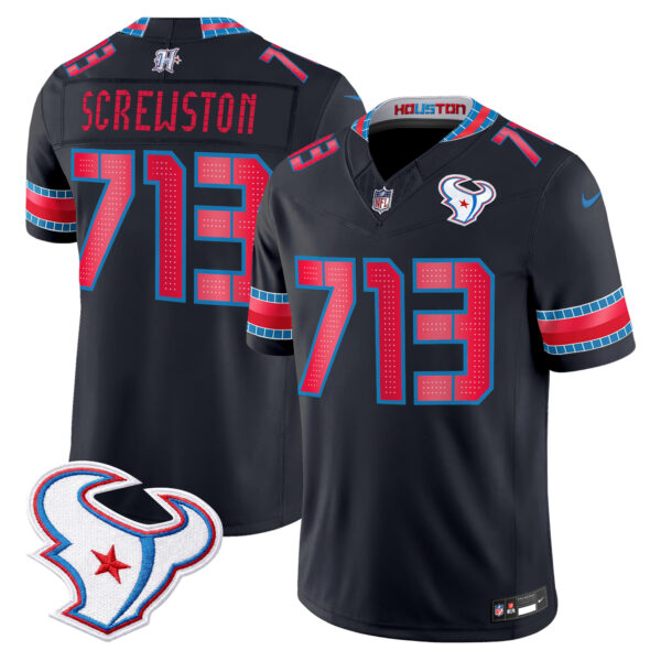 Houston Texans Screwston 713 2026 "Rivalries" Vapor Limited Jersey - All Stitched - Navy