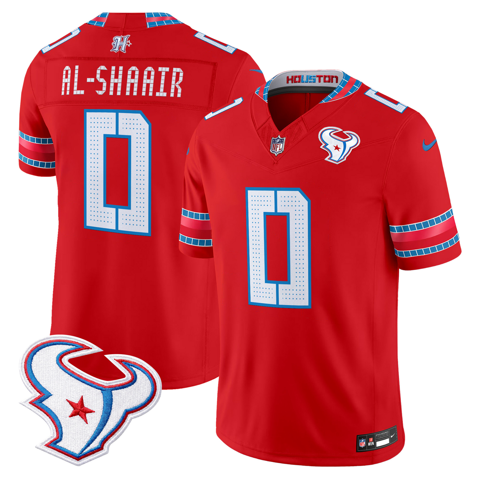 Houston Texans Azeez Al-Shaair 2026 "Rivalries" Vapor Limited Jersey - All Stitched - Red