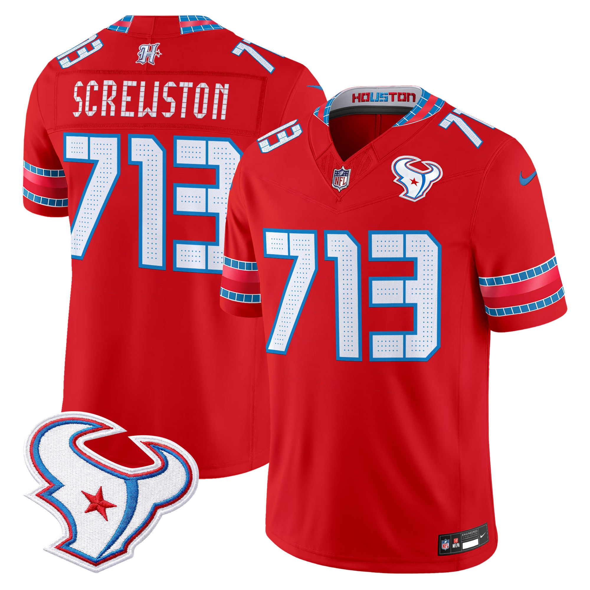 Houston Texans Screwston 713 2026 "Rivalries" Vapor Limited Jersey - All Stitched - Red