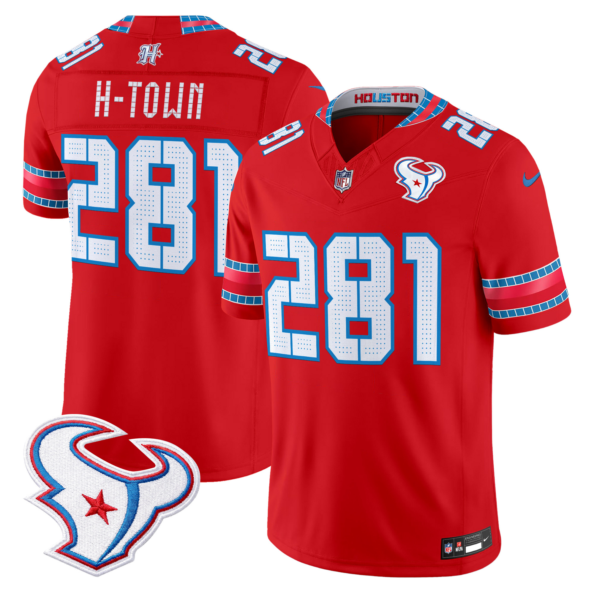 Houston Texans H-Town 281 2026 "Rivalries" Vapor Limited Jersey - All Stitched - Red