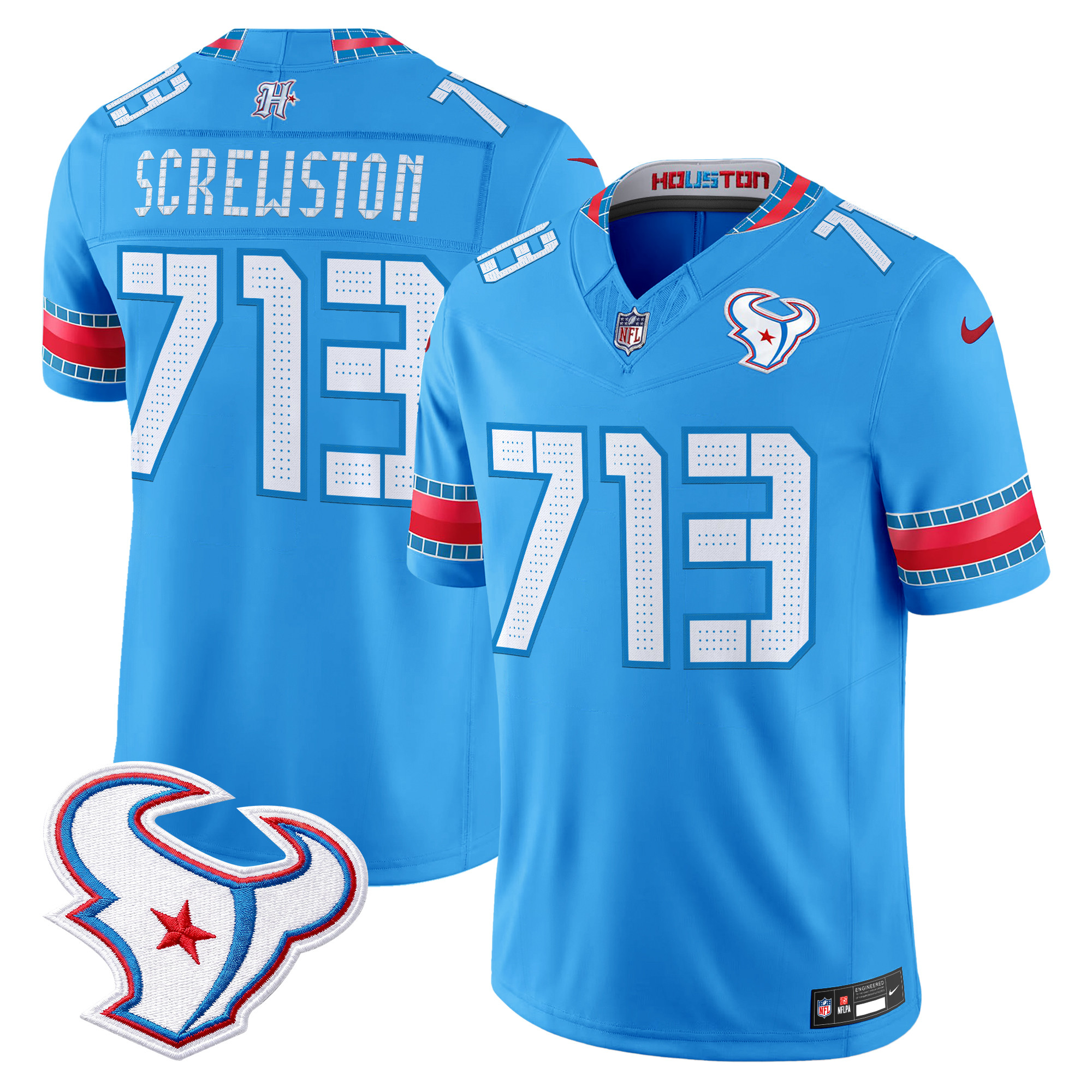 Houston Texans Screwston 713 2026 "Rivalries" Vapor Limited Jersey - All Stitched - Blue