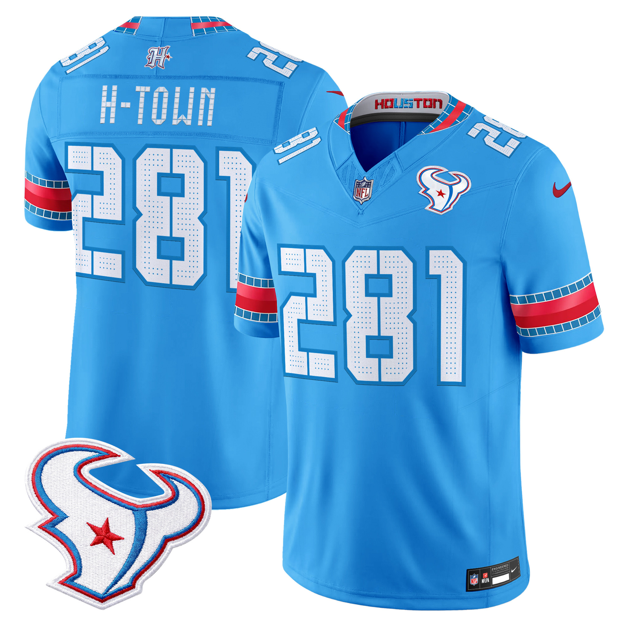 Houston Texans H-Town 281 2026 "Rivalries" Vapor Limited Jersey - All Stitched - Blue