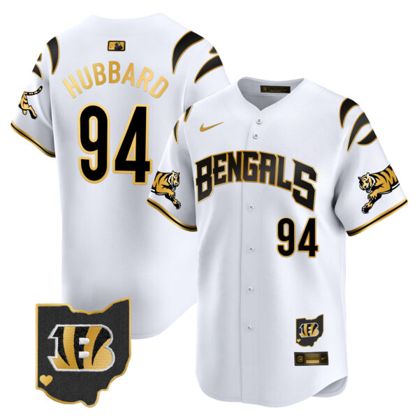 Cincinnati Bengals Sam Hubbard Vapor Premier Limited Baseball Jersey - All Stitched - White Gold