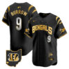 Cincinnati Bengals Joe Burrow Vapor Premier Limited Baseball Jersey - All Stitched - Black Gold