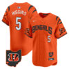 Cincinnati Bengals Tee Higgins Vapor Premier Limited Baseball Jersey - All Stitched - Orange
