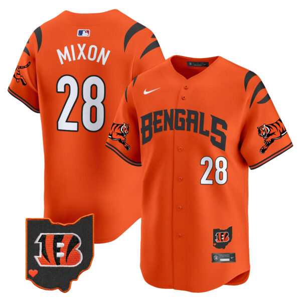 Cincinnati Bengals Joe Mixon Vapor Premier Limited Baseball Jersey - All Stitched - Orange