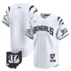 Cincinnati Bengals #1 Team Vapor Premier Limited Baseball Jersey - All Stitched - White Limited