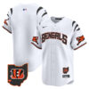 Cincinnati Bengals #1 Team Vapor Premier Limited Baseball Jersey - All Stitched - White