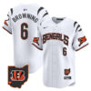 Cincinnati Bengals Jake Browning Vapor Premier Limited Baseball Jersey - All Stitched - White