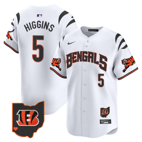Cincinnati Bengals Tee Higgins Vapor Premier Limited Baseball Jersey - All Stitched - White