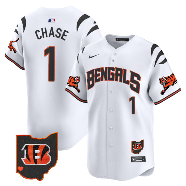 Cincinnati Bengals Ja'Marr Chase Vapor Premier Limited Baseball Jersey - All Stitched - White