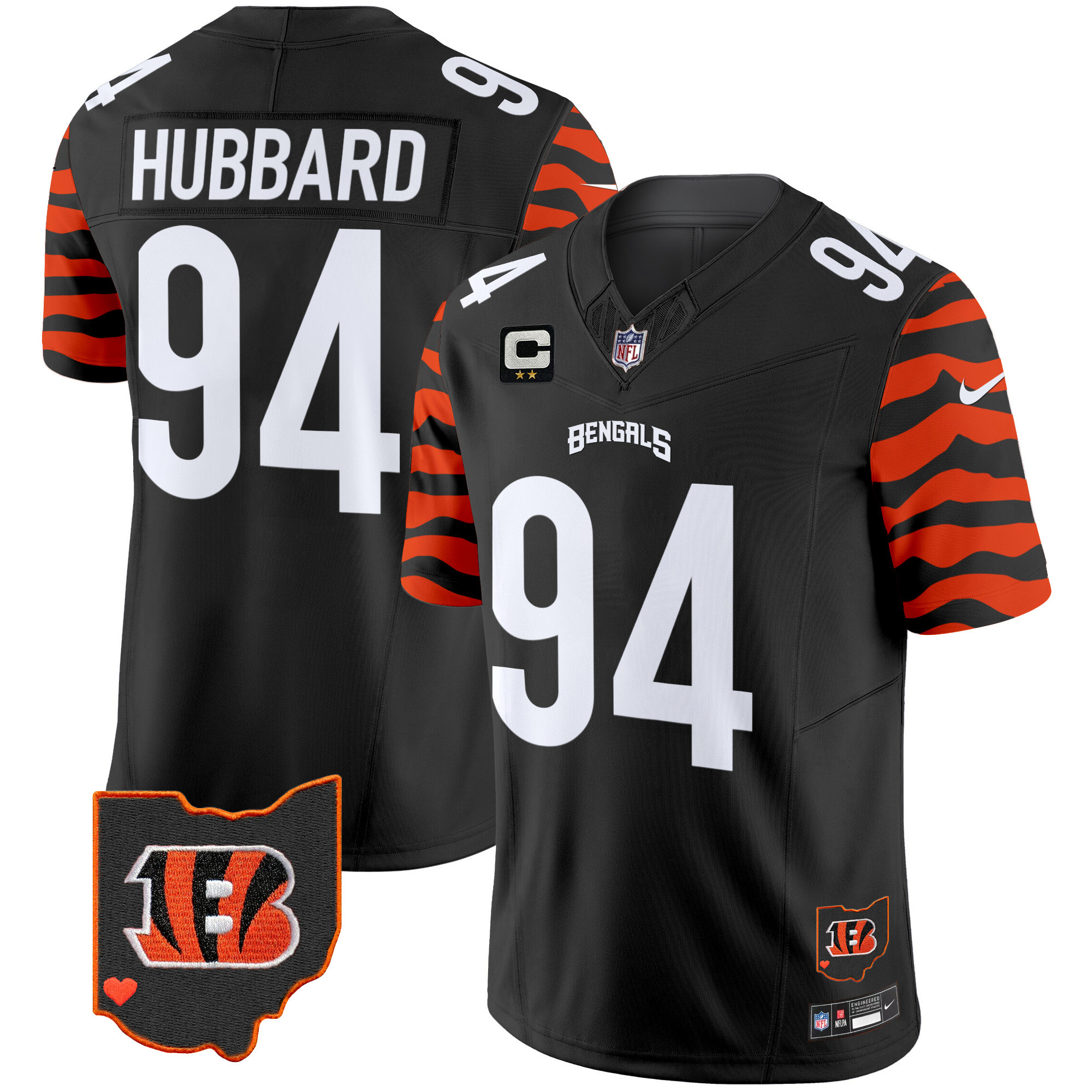 Cincinnati Bengals Sam Hubbard Stripes Vapor Limited Jersey - All Stitched - Black
