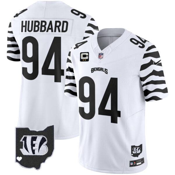 Cincinnati Bengals Sam Hubbard Stripes Vapor Limited Jersey - All Stitched - White