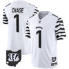 Cincinnati Bengals Ja'Marr Chase Stripes Vapor Limited Jersey - All Stitched - White