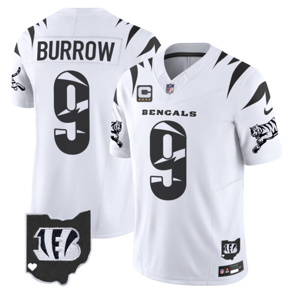 Cincinnati Bengals Joe Burrow Special Vapor Limited Jersey - All Stitched - White Limited