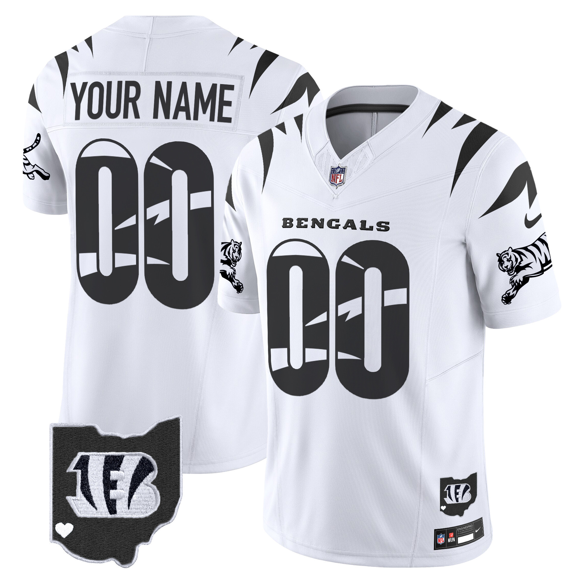 Cincinnati Bengals Special Vapor Limited Custom Jersey - All Stitched - White Limited