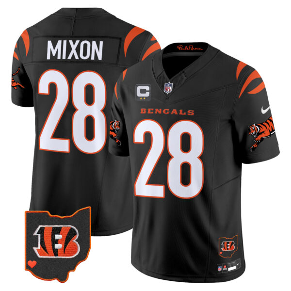 Cincinnati Bengals Joe Mixon 2026 Vapor Limited Jersey - All Stitched - Black