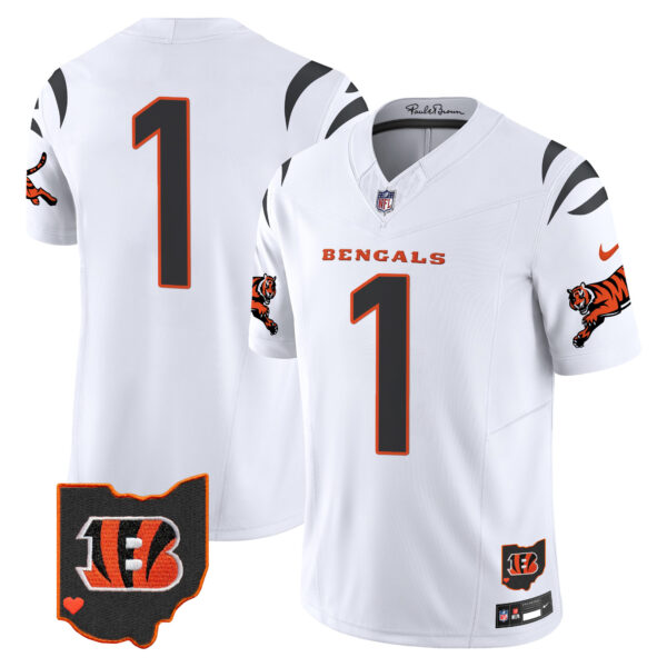 Cincinnati Bengals #1 Team 2026 Vapor Limited Jersey - All Stitched - White