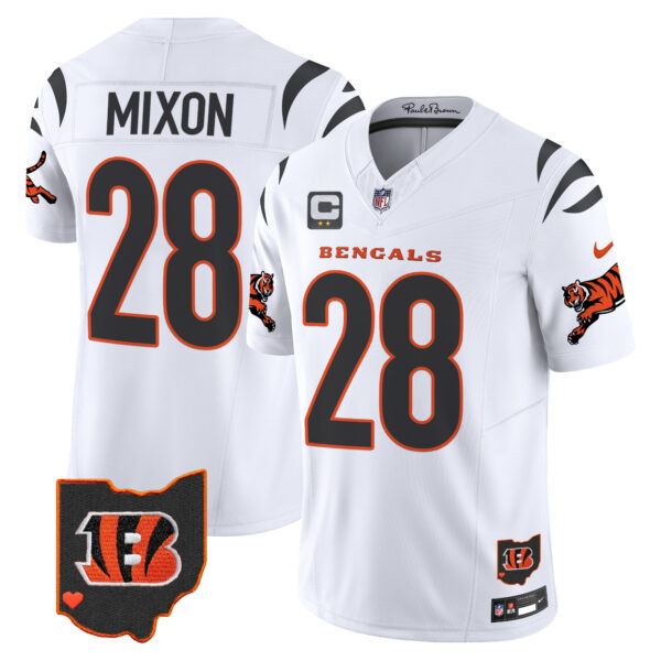 Cincinnati Bengals Joe Mixon 2026 Vapor Limited Jersey - All Stitched - White