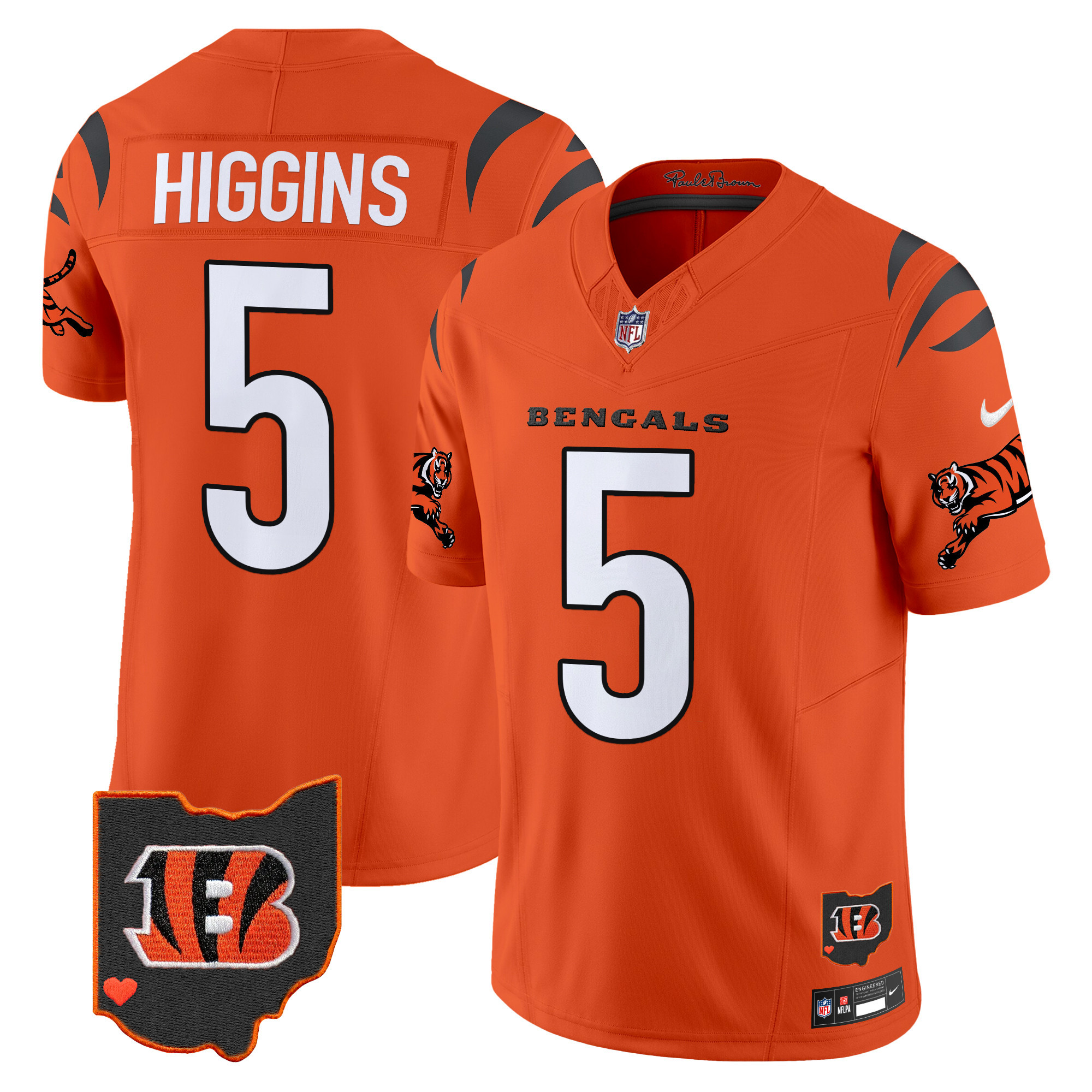 Cincinnati Bengals Tee Higgins 2026 Vapor Limited Jersey - All Stitched - Orange