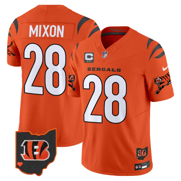 Cincinnati Bengals Joe Mixon 2026 Vapor Limited Jersey - All Stitched - Orange