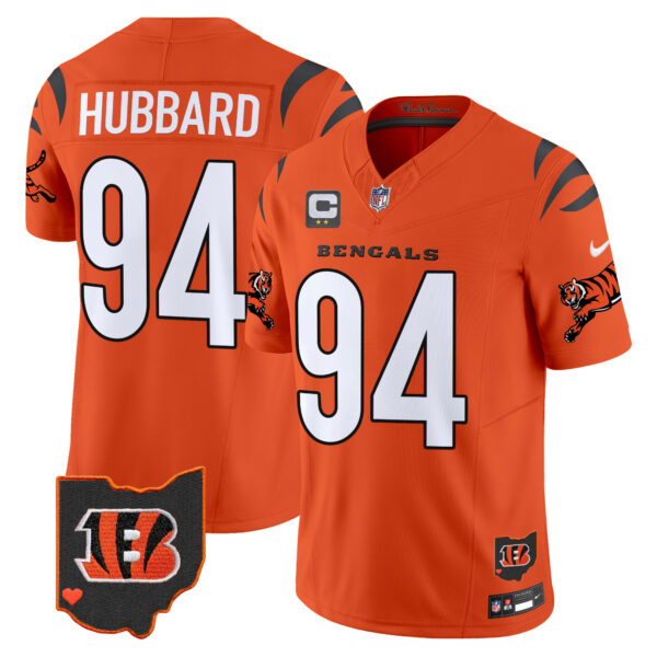 Cincinnati Bengals Sam Hubbard 2026 Vapor Limited Jersey - All Stitched - Orange