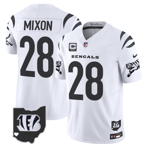 Cincinnati Bengals Joe Mixon 2026 Vapor Limited Jersey - All Stitched - White Limited