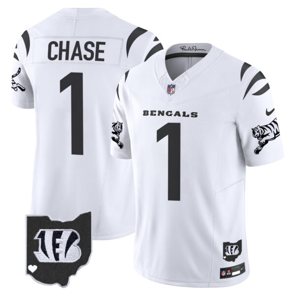 Cincinnati Bengals Ja'Marr Chase 2026 Vapor Limited Jersey - All Stitched - White Limited