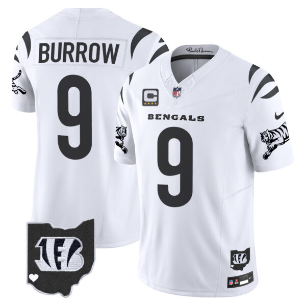 Cincinnati Bengals Joe Burrow 2026 Vapor Limited Jersey - All Stitched - White Limited