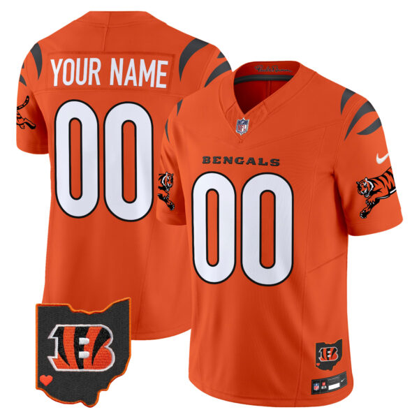 Cincinnati Bengals 2026 Vapor Limited Custom Jersey - All Stitched - Orange