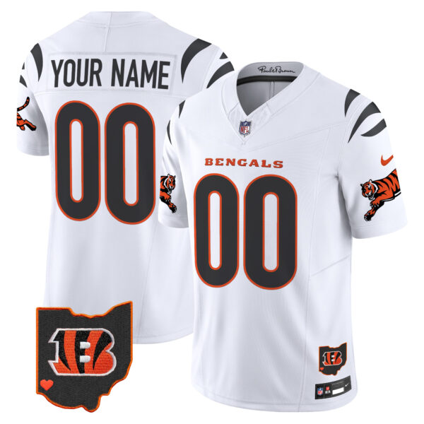 Cincinnati Bengals 2026 Vapor Limited Custom Jersey - All Stitched - White