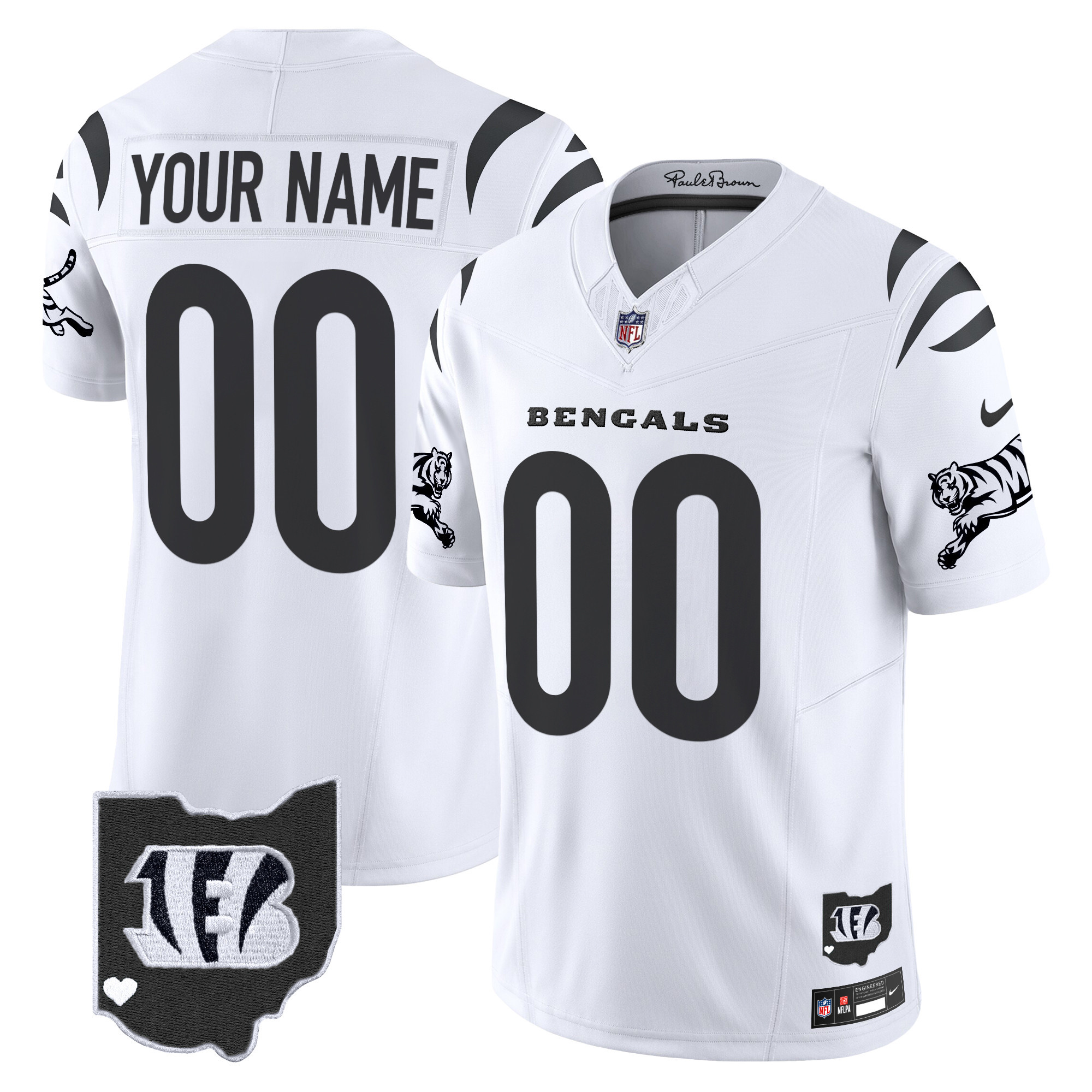 Cincinnati Bengals 2026 Vapor Limited Custom Jersey - All Stitched - White Limited