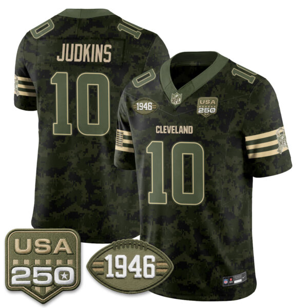 Cleveland Browns Quinshon Judkins 2026 Salute to Service Vapor Jersey - All Stitched - Camo