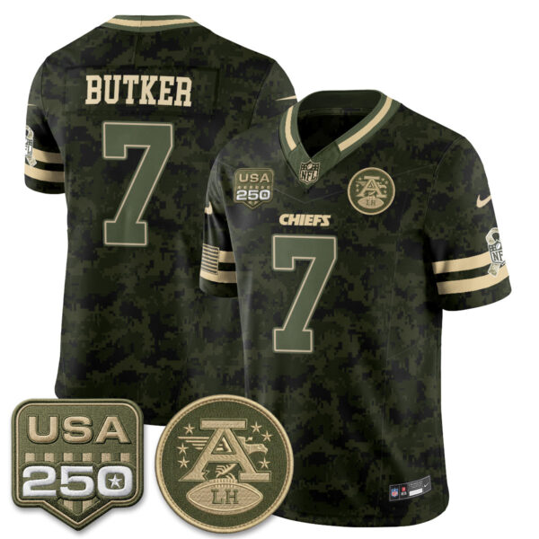 Kansas City Chiefs Harrison Butker 2026 Salute to Service Vapor Jersey - All Stitched - Camo