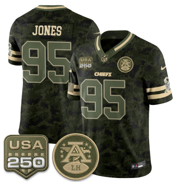 Kansas City Chiefs Chris Jones 2026 Salute to Service Vapor Jersey - All Stitched - Camo