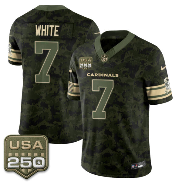 Arizona Cardinals Kyzir White 2026 Salute to Service Vapor Jersey - All Stitched - Camo