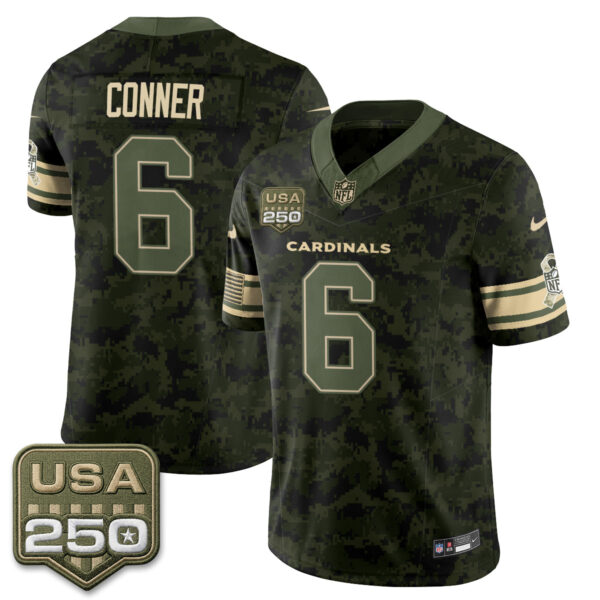 Arizona Cardinals James Conner 2026 Salute to Service Vapor Jersey - All Stitched - Camo