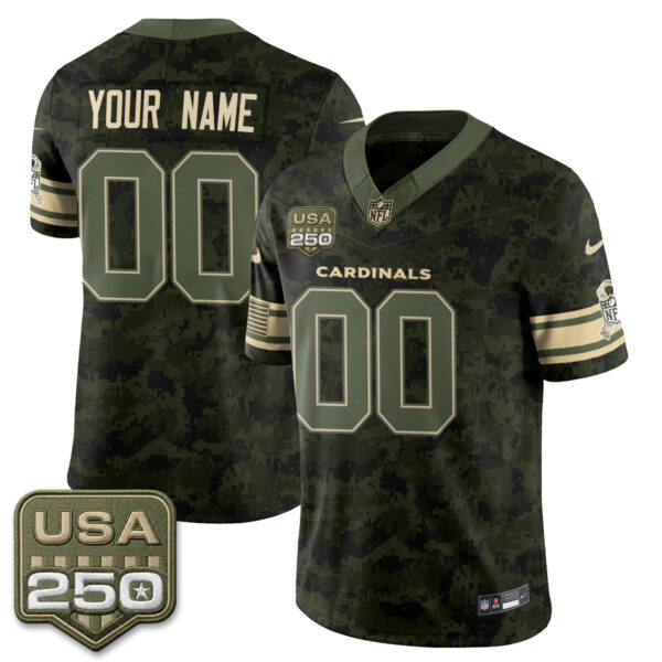 Arizona Cardinals 2026 Salute to Service Vapor Custom Jersey - All Stitched - Camo