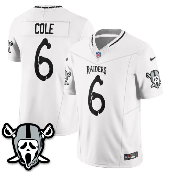 Las Vegas Raiders AJ Cole Ghost Face Edition Vapor Jersey - All Stitched - White
