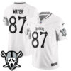 Las Vegas Raiders Michael Mayer Ghost Face Edition Vapor Jersey - All Stitched - White