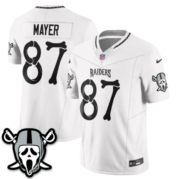 Las Vegas Raiders Michael Mayer Ghost Face Edition Vapor Jersey - All Stitched - White