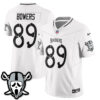 Las Vegas Raiders Brock Bowers Ghost Face Edition Vapor Jersey - All Stitched - White